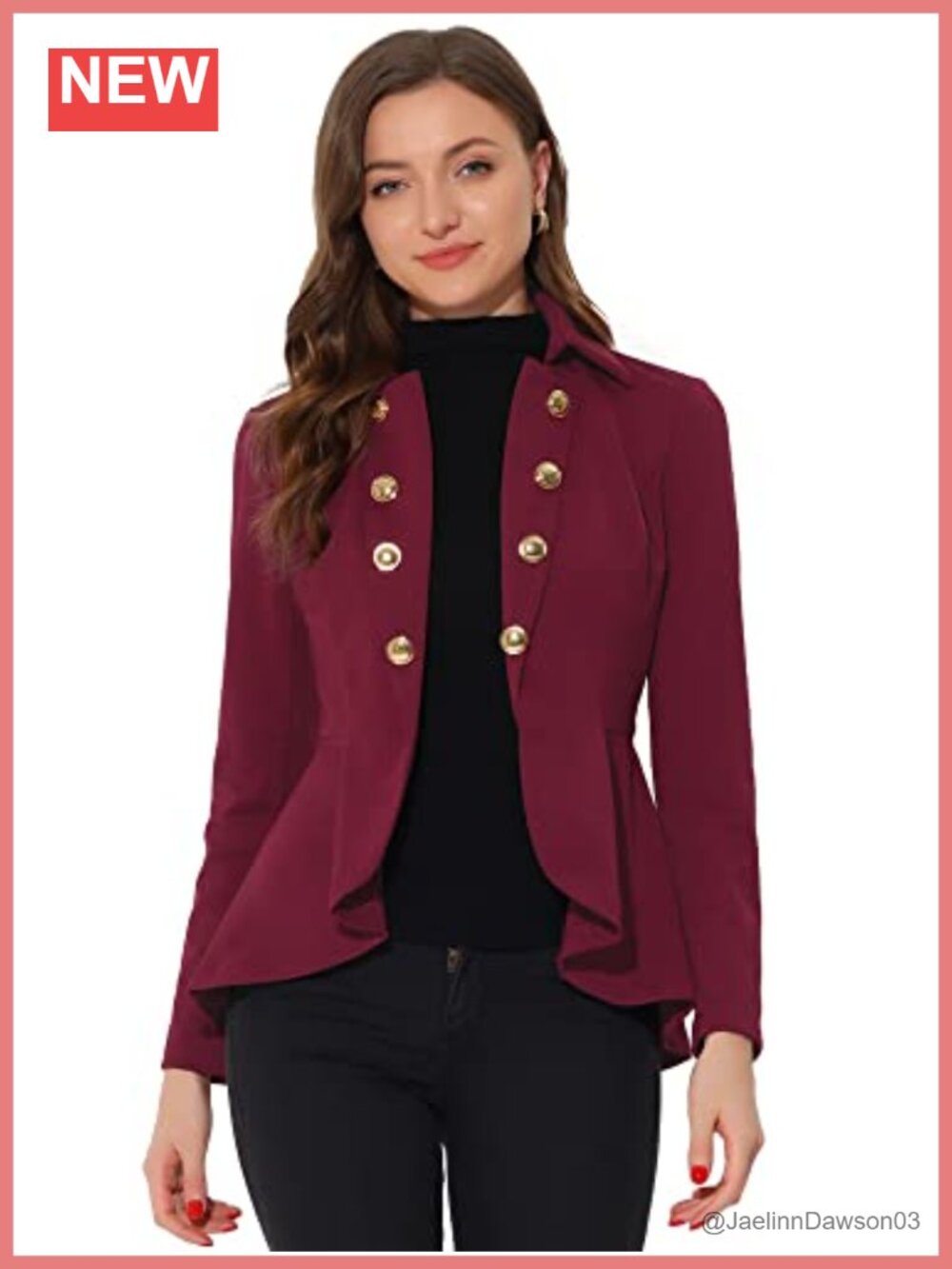 Peplum Open Front Blazer Dressy Casual Steampunk Jacket Long Sleeve